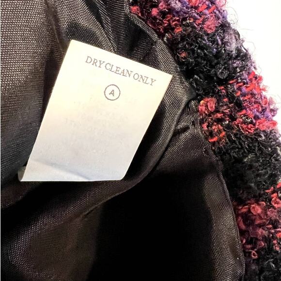 Uniform By John Paul Richard Tweed Blazer Jacket Size 6 Black Pink Purple Wool - Picture 8 of 8